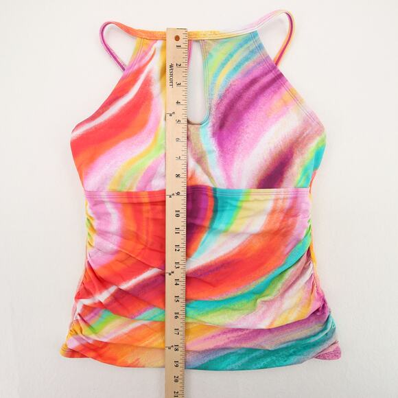 Bleu Rod Beattie Splash Out Tankini Top High Neck Keyhole Multicolor Size 8 NWT - Picture 3 of 11